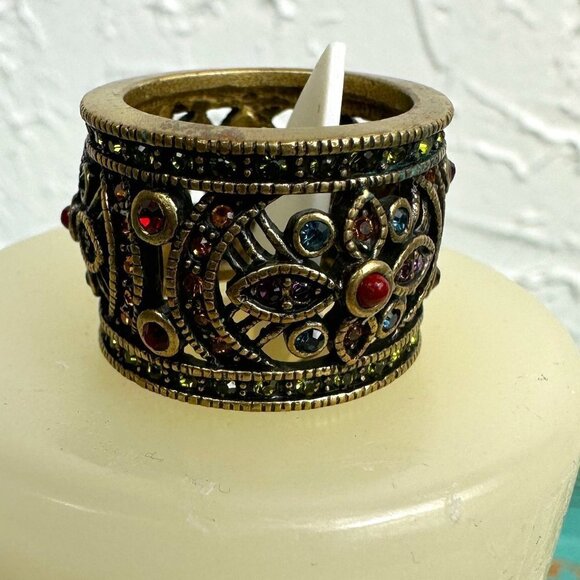 Heidi Daus Cigar Band Flower Ring - size 9 - Picture 8 of 10